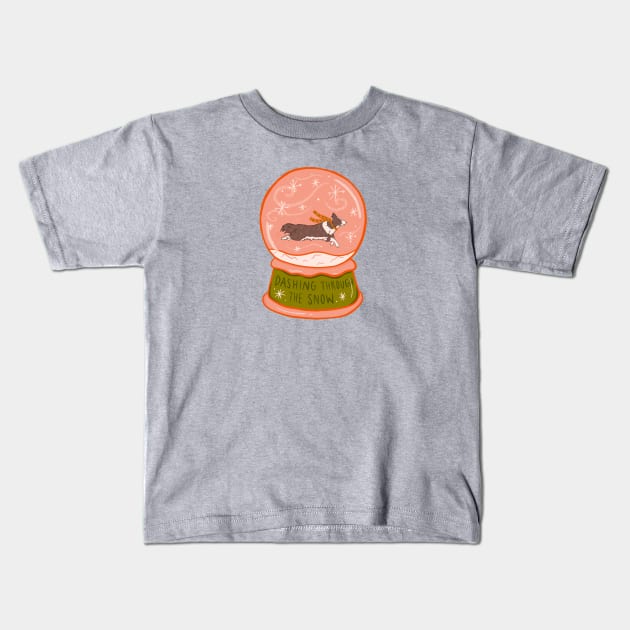 Dashing Through the Snow Kids T-Shirt by Doodle by Meg